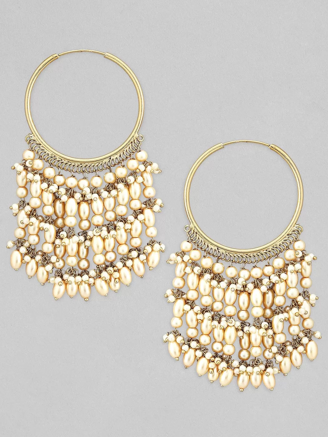 Rubans 22k Gold-Plated Handcrafted Gold Chandbali Earrings