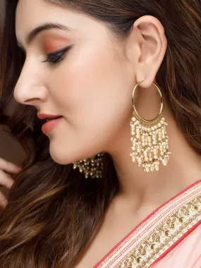 Rubans 22k Gold-Plated Handcrafted Gold Chandbali Earrings