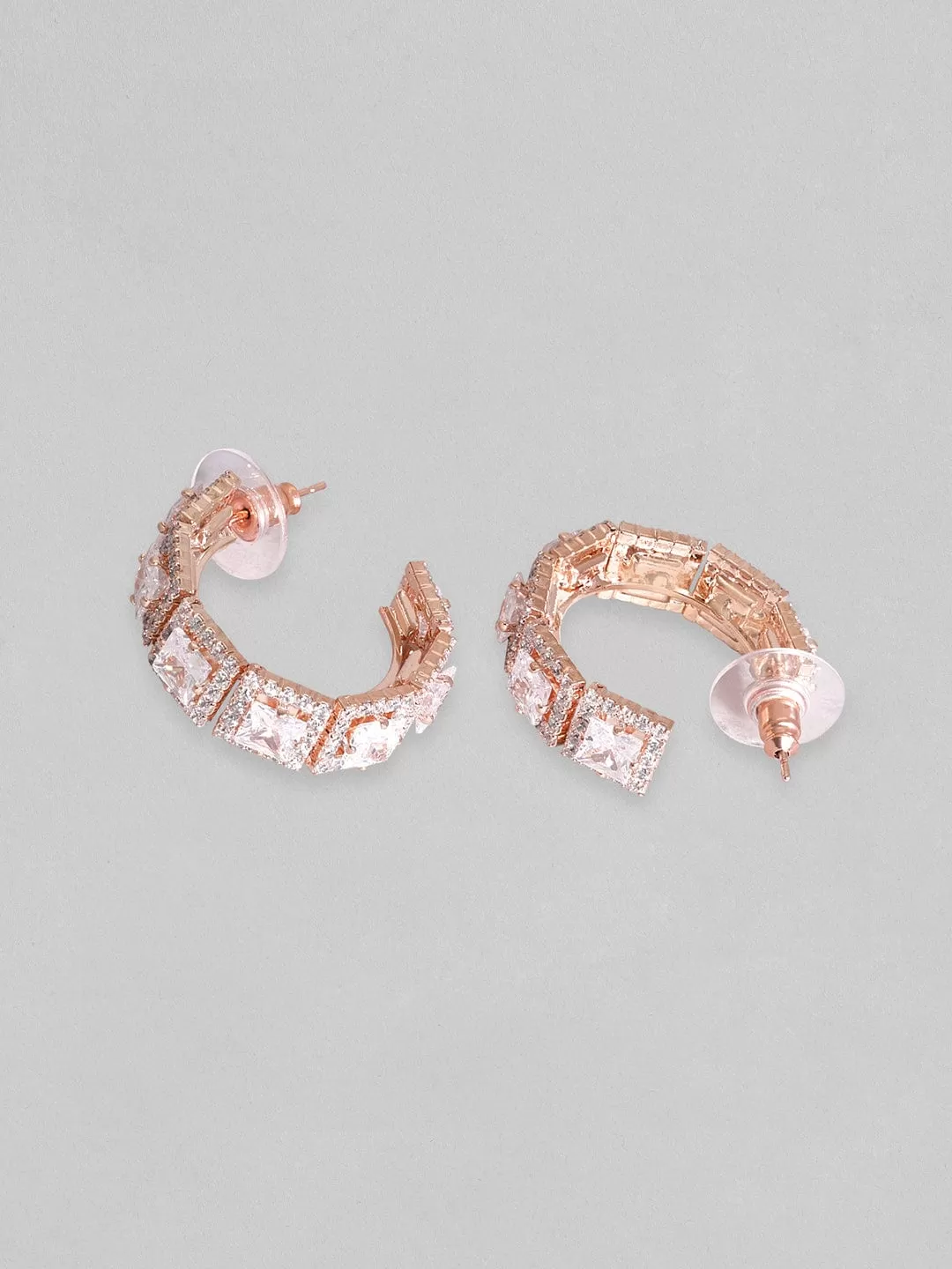 Rubans Rose Gold-Plated Circular Hoop Earrings