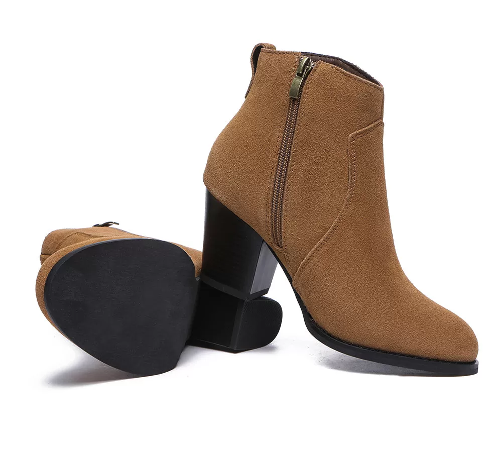 TARRAMARRA Ankle Leather Zipper Heel Women Boots Velora