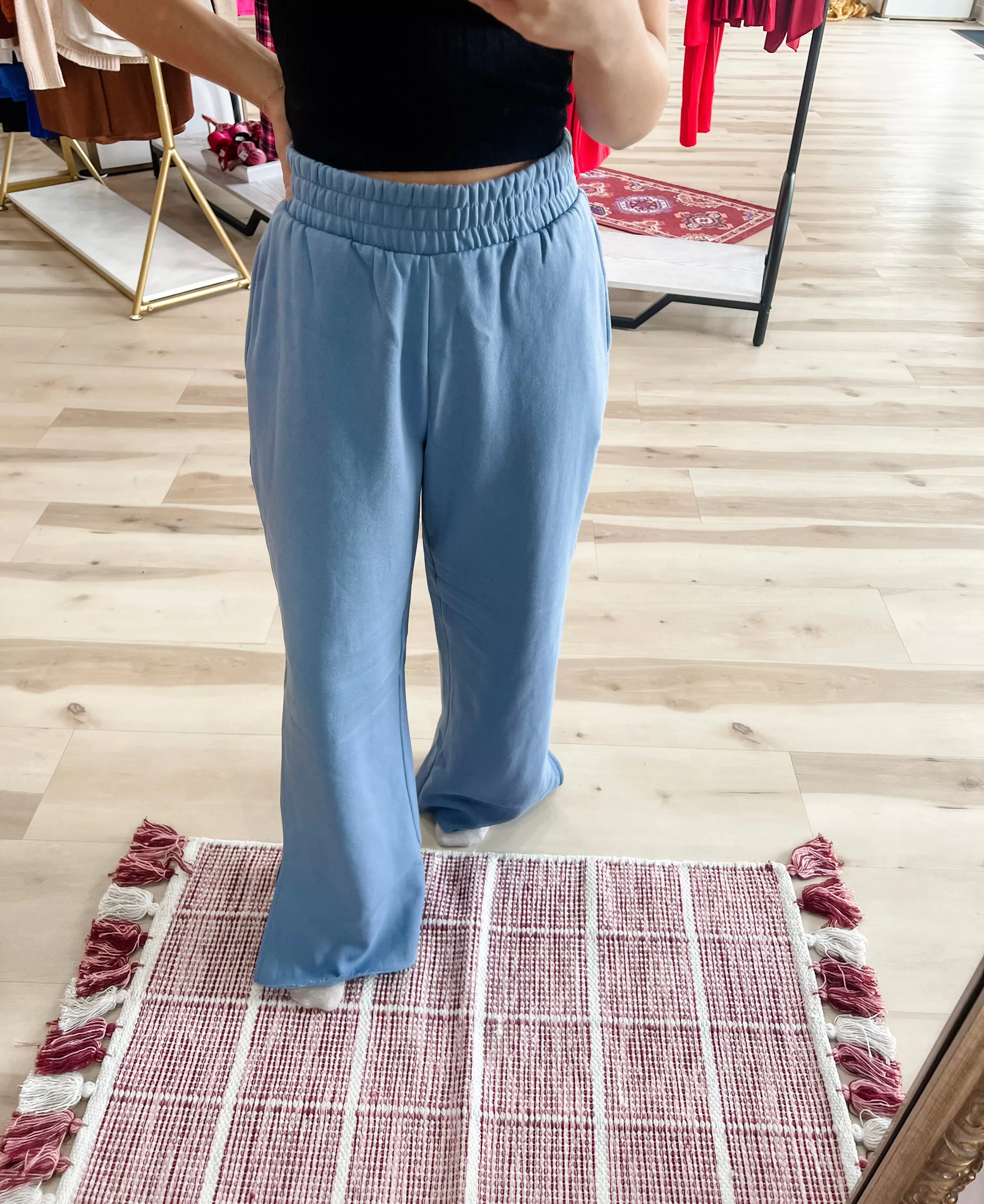 Wide Leg Split Hem Sweats