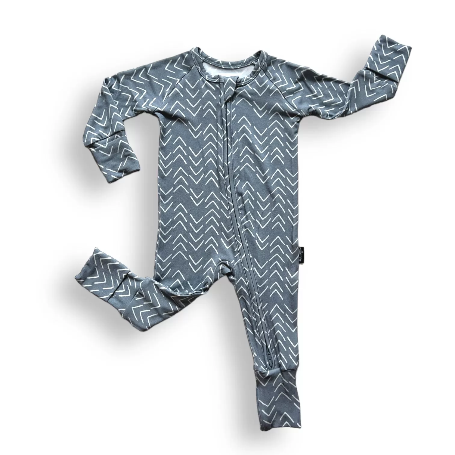 ZIP ROMPER - Blue Mud Cloth